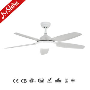 Ventilador de techo LED 1stshine de fábrica, aspas blancas, silencioso ventilador de techo ABS de 52 pulgadas con luz LED y control remoto - Product Image 1