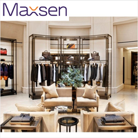 Mobilier de magasin de détail, présentoir de vêtements, magasin de vêtements pour hommes, éclairage LED, design d'intérieur, magasin de vêtements de marque
