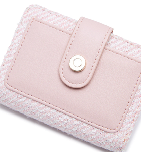 Portefeuille pour femme en cuir PU et toile, design mignon, rose, sac à main pour fille, portefeuille fin pour femme, porte-cartes de crédit - Product Image 2