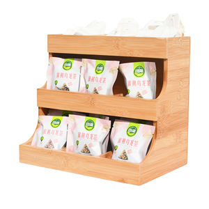 Vente en gros de présentoir en bois à 3 niveaux pour sachets de thé, armoire de rangement en bambou et comptoir pour dosette de café, sucre - Product Image 1