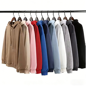 Sudadera con capucha de invierno de calidad superior, corona de algodón de peso pesado, línea negra, Impresión de hojaldre, jersey de gran tamaño para hombre, logotipo de proyección - Product Image 2