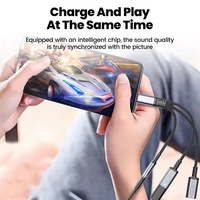 PD 60W Type C à Double Type C 3.5mm Casque et Chargeur Adaptateur 3 en 1 USB C vers AUX Audio Jack Dongle Câble pour Samsung Phone16