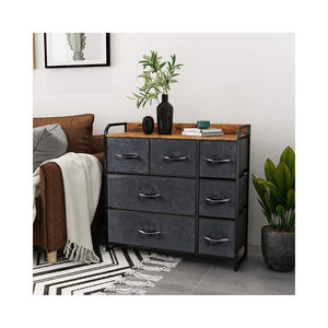 <span class=keywords><strong>Commode</strong></span> de Chambre Moderne à 7 Tiroirs avec Cadre en Acier, Plateau en Bois et Tiroirs en Tissu - Product Image 5