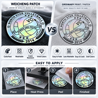 Patch holographique personnalisé en TPU métallisé arc-en-ciel, logo 3D en relief, transfert thermique pour maillots de sport, service de marquage OEM pour vêtements