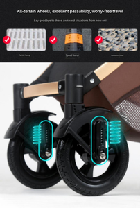 Poussette bébé pliable légère et réversible avec position haute, inclinable, et bonne suspension, pour nouveau-né et tout-petit - Product Image 5