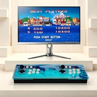 Manette de jeu double RGB pour 2 joueurs, style arcade, Plug-and-Play, en acrylique, pour jeux de combat et rétro, avec USB pour PC, TV, Android (version anglaise)