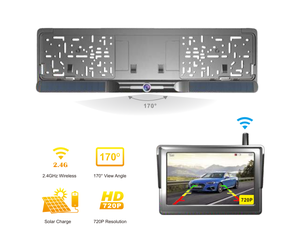 Xe không dây 4.3 inch năng lượng mặt trời đảo ngược Viện trợ Châu Âu tấm giấy phép khung 170 độ rộng phía sau xem <span class=keywords><strong>camera</strong></span> ẩn - Product Image 2