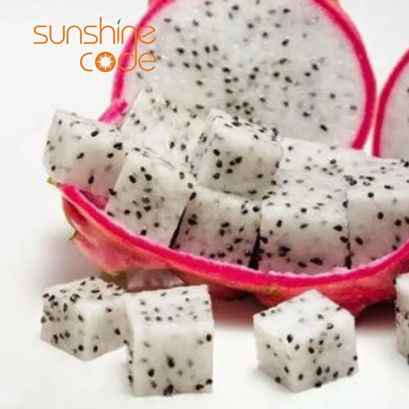 Sunshine Code IQF FROZEN white dragon fruit cube dice white dragon fruit block dragon fruit slice