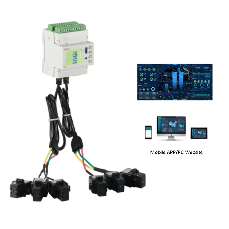 Acrel 멀티 채널 IoT 3 상 무선 에너지 측정기 RS485 Modbus ADW210 (분할 코어 CTs 포함)