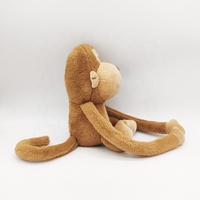 Peluche singe à longues membres, douce, marron, avec bras et queue flexibles