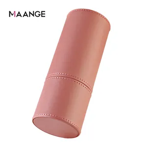 Maange Stand Up Make Organizer Opbergzakken Doos Waterdichte Cilindrische Rood Grijs Pu Lederen Cosmetische Tas