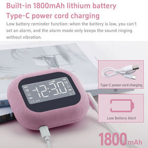 MJH TS-BC700F Modern Digital Vibration FM Radio 2.75inch LCD Display Rechargeable Bedroom - Product Image 2
