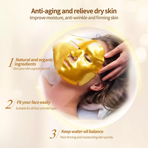 Masque en tissu pour soins quotidiens à faible MOQ, marque privée, personnalisé, fabriqué en Chine, avec or 24 carats, <span class=keywords><strong>acide</strong></span> <span class=keywords><strong>hyaluronique</strong></span> et collagène, pour le <span class=keywords><strong>nez</strong></span> et le visage - Product Image 3