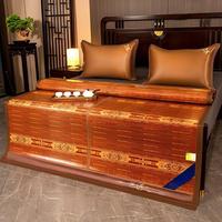 Tapis rafraîchissant d'été en bambou carbonisé double face, pliable, respirant, pour une circulation d'air optimale, idéal pour lit et canapé, pour un confort de sommeil.