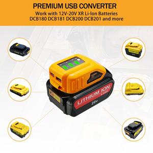 电池 USB 充电器适配器适用于得伟 20V MAX 电池发电机电源转换器，带双 USB 充电器，适合工作、露营、旅行 - Product Image 6