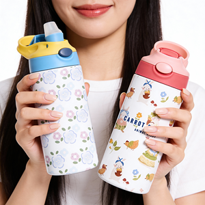 Paquete de 50 Vasos de Sublimación para Niños de 12 oz, con Pajita Emergente de un Clic y Asa para Transferencia de Calor, desde Almacén en EE. UU. - Product Image 5