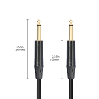 Diskon Besar ZC-XLR001 6Mm Konduktor Telanjang Tembaga Bebas Oksigen Terisolasi Tiga Inti Berlapis Emas 6.35Mm Kabel Pria 1/4TS