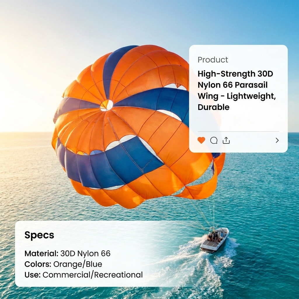 High Quality Woven 100% Nylon PA66 30D Ripstop Fabric Silicone Coated With Tear Resistance For Parasailing Girls & Boys