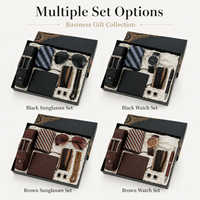 Coffret cadeau de luxe pour homme avec ceinture, portefeuille, cravate, lunettes de soleil, boutons de manchette et bracelet pour père, mari, petit ami