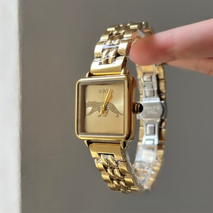 Reloj de Cuarzo RetroWheat de Lujo para Mujer, Cristal de Zafiro, Resistente al Agua 3BAR, Correa de Acero Inoxidable, Caja Cuadrada - Product Image 4
