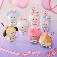 Porte-clés en peluche mignon style coréen, motif animal de dessin animé avec message positif, breloque de sac en peluche douce pour les fans, usage quotidien et cadeau
