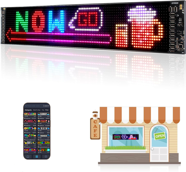 Flexible LED Advertising Sign Programmable Digital Billboard Scrolling DIY Messages Custom LED Matrix Panel For Car Truck Shops