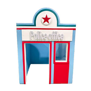 Conjunto de Brinquedos de Polícia para Crianças, Casa de Brincar de Madeira para Playground Interno - Product Image 1