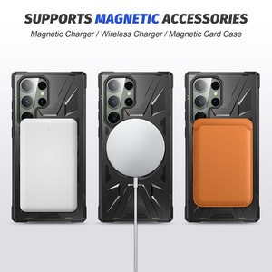 เคสโทรศัพท์กันกระแทกแบบมีขาตั้งแม่เหล็กสี่มุม สำหรับ Samsung S25 S24 Ultra - Product Image 3