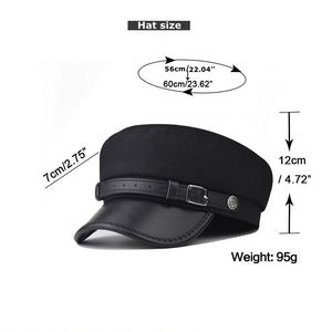 หมวกเบเร่ต์แฟชั่นใหม่ปี 2026 สำหรับผู้หญิง สไตล์เรโทร ตกแต่งหัวเข็มขัดโลหะ ขอบหมวกทำจากหนัง PU เหมาะสำหรับฤดูหนาว - Product Image 2