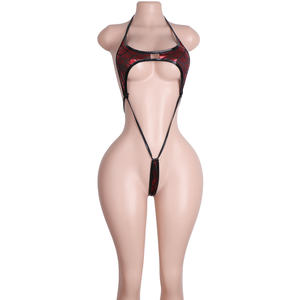 <strong>Fish</strong> Scale Thong Jumpsuit Adjustable Lace-Up Stripper Outfits Exotic Ballroom Dancewear Clubwear Mesh Bodysuits <strong>Costume</strong> - Product Image 3