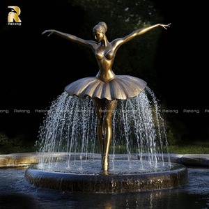 Fontaine d'eau en bronze personnalisée RELONG, sculpture en métal représentant une ballerine dansante, taille réelle, à vendre - Product Image 3
