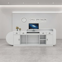 Bureau de réception moderne en acrylique de luxe avec éclairage LED, salon de beauté, taille personnalisable, bureau de réception de salon, moderne