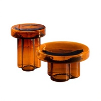 YOUTAI Meilleur prix Table basse moderne en verre trempé de haute qualité, coins arrondis, petite table à thé pour salon