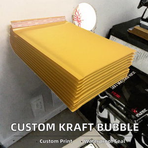 Enveloppe en papier kraft à bulles jaunes personnalisée, auto-adhésive, imperméable, pochette de courrier pour emballage express - Product Image 2