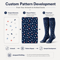 Chaussettes de compression personnalisées à pois, hauteur genou, 15-20 mmHg, 20-30 mmHg, compression graduée, OEM, ODM, marque privée