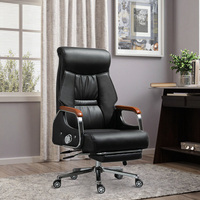 Chaise de bureau de direction ergonomique de luxe contemporaine en cuir PU avec base pivotante et réglage manuel de la hauteur pour conférence et réception