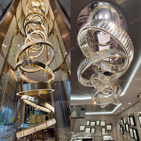 SHENGQIU Anneau Lustres Or Hôtel Rond Cristal De Luxe Personnalisé Moderne LED 80 Lustre Nordique Lustre En Verre De Murano 1 PCS