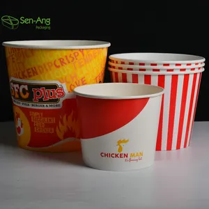 SenAng05 Best Price Kraft Cup Kfc Popcorn Reusable Wing 85Oz 120Oz 130Oz Paper Fried Chicken Bucket