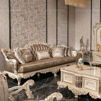 Gran oferta, muebles reales de Turquía, estilo antiguo, sofá de lujo clásico de madera maciza para juegos de muebles de sala de estar