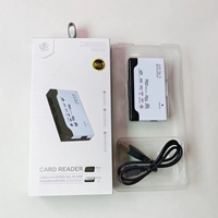 Lector de Tarjetas SD Tf USB 2.0 de Alta Velocidad, Lector de Tarjetas Multifunción MS M2 XD CF, Apto para Teléfonos Móviles, Computadoras y Portátiles