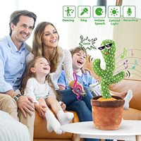 Cactus dansant, jouet électronique en peluche douce avec éclairage et chant, répète ce que vous dites pour les familles