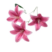 Bunga Lily Meja Dekoratif Buatan 3D dengan Bunga Lily untuk Dekorasi Pernikahan, Natal, Wisuda