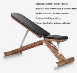 Banco de Ejercicio Ajustable de Madera de Lujo y Estético para Equipo de Gimnasio en Casa, Estudio, Hotel, Venta Directa de Fábrica - Product Image 2