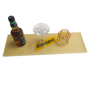 Tapete de Barra de Silicona Grueso Minimalista, Tapete de Barra de Silicona con Logotipo 3D Personalizado, Ranura de Drenaje Diagonal, Tapete Impermeable para Derrames de Barra - Product Image 4