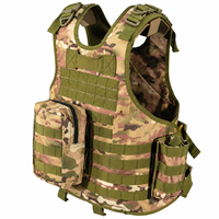 Gilet avec boucle à dégagement rapide, poches latérales, panneau auto-agrippant pour wargame, randonnée, camping, jeux de plein air
