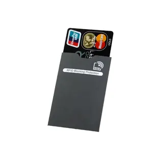 슬림 여행 RFID 신용 카드 슬리브 알루미늄 호일 카드 슬리브