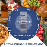 Réfrigérateur Reach-in Glass Single Door Refrigeration USA Compliant Glass Door Refrigerator Cabinet for Supermarket