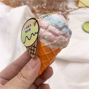 ของเล่นบีบคลายเครียดรูปโคนไอศกรีมสีสันสดใส ขนาดเล็ก 9 ซม. ทำจาก PU เนื้อนุ่ม บีบแล้วคืนตัวช้า เหมาะเป็นของขวัญสำหรับเด็กและผู้ใหญ่ - Product Image 4