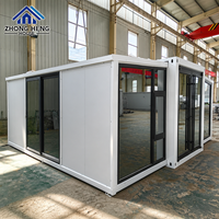 Villa Modulaire Préfabriquée de Luxe en Acier Extensible à Double Aile, 2 Chambres, 20/40 pieds, Conteneur Moderne, Entrepôt de Jardin