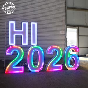 Insegne Pubblicitarie Elettroniche WOWORK 2026 da 4 Piedi con Lampada al Neon e Lettere Luminose MR e MRS - Product Image 2